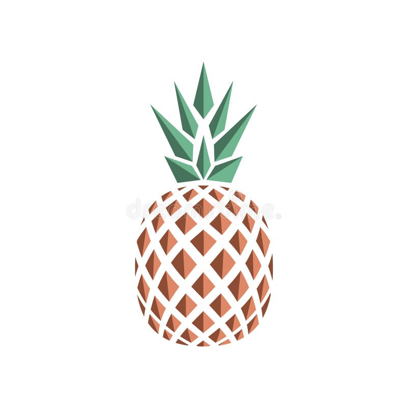 Vector Flat Logo Design of Pineapple Stock Vector Illustration of