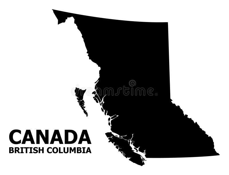 Vector Flat Map of British Columbia Province with Name Stock Vector 