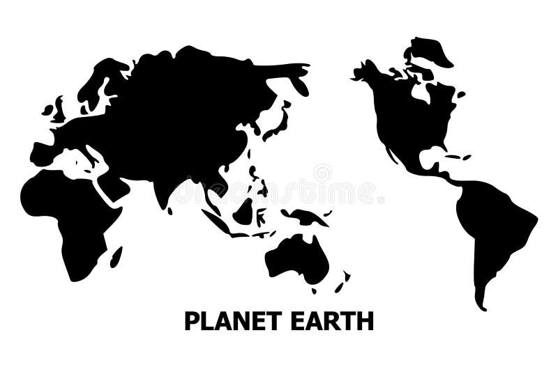 Vector Flat Map of Earth with Name Stock Vector Illustration of