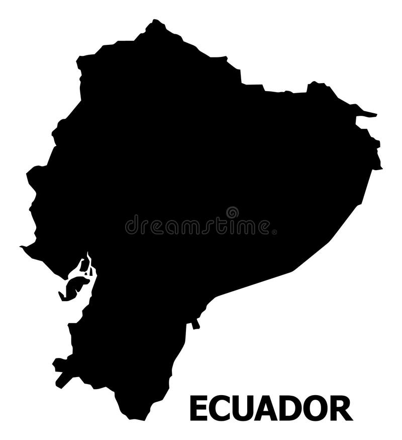 Vector Flat Map of Ecuador with Caption Stock Vector Illustration of 