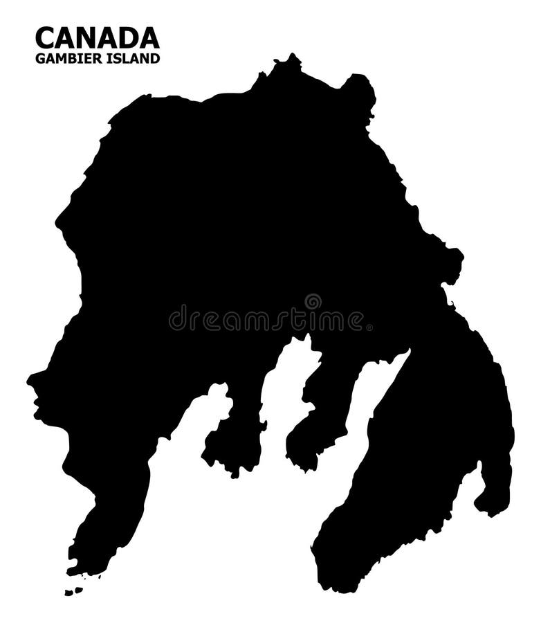 Vector Flat Map of Gambier Island with Name Stock Vector Illustration