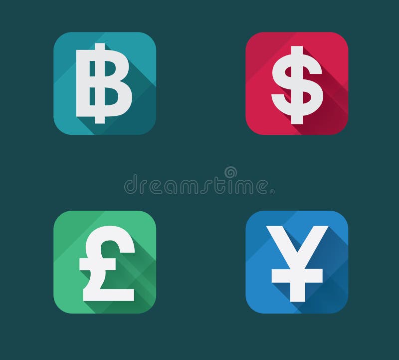 Vector flat money icons set