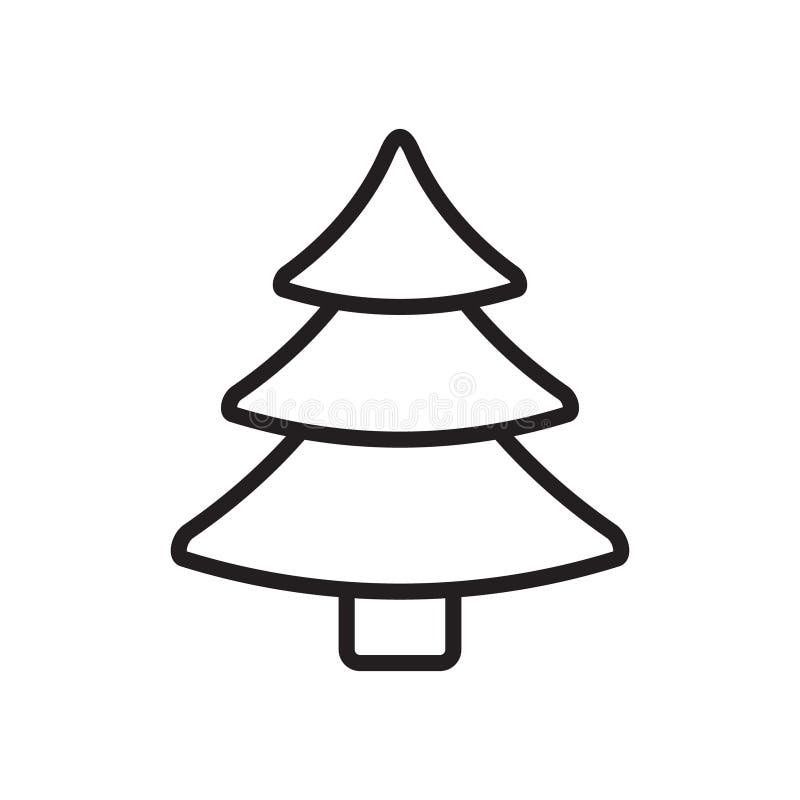 Download Outline Spruce Tree Vector Icon. Isolated Black Simple ...