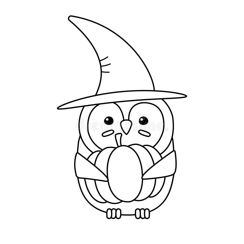 Vector Flat Outline Halloween Penguin With Pumpkin Stock Vector vector-flat-outline-halloween-penguin-with-pumpkin-stock-vector