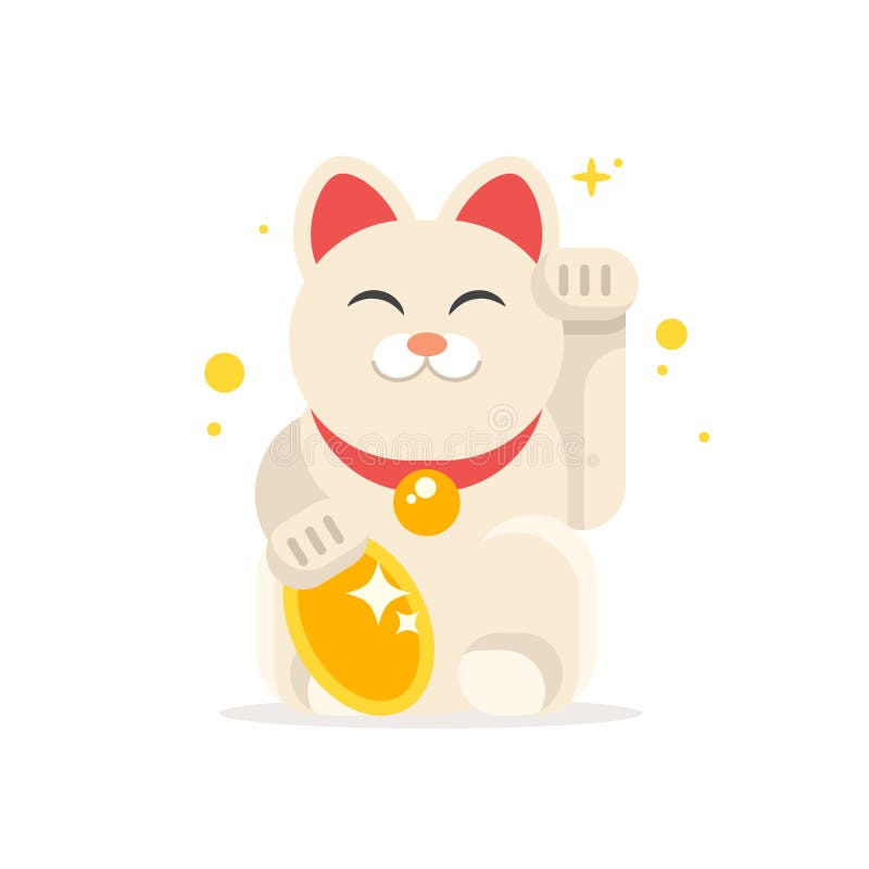 Lucky Cat Maneki Neko stock vector. Illustration of cute - 117519312