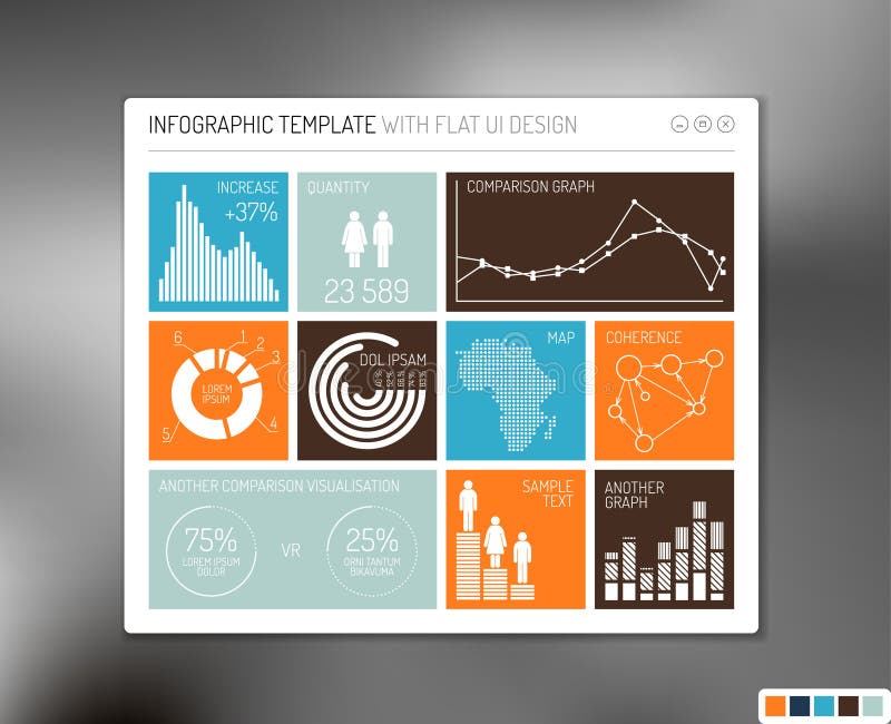 Vector flat user interface infographic stock illustration