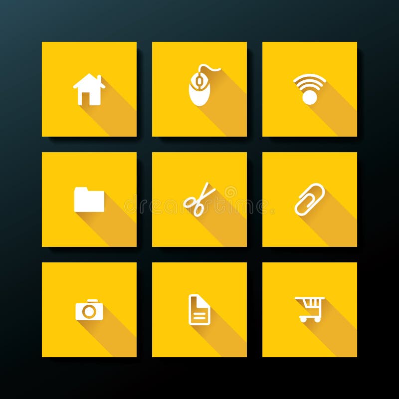 Vector flat web icon set royalty free illustration