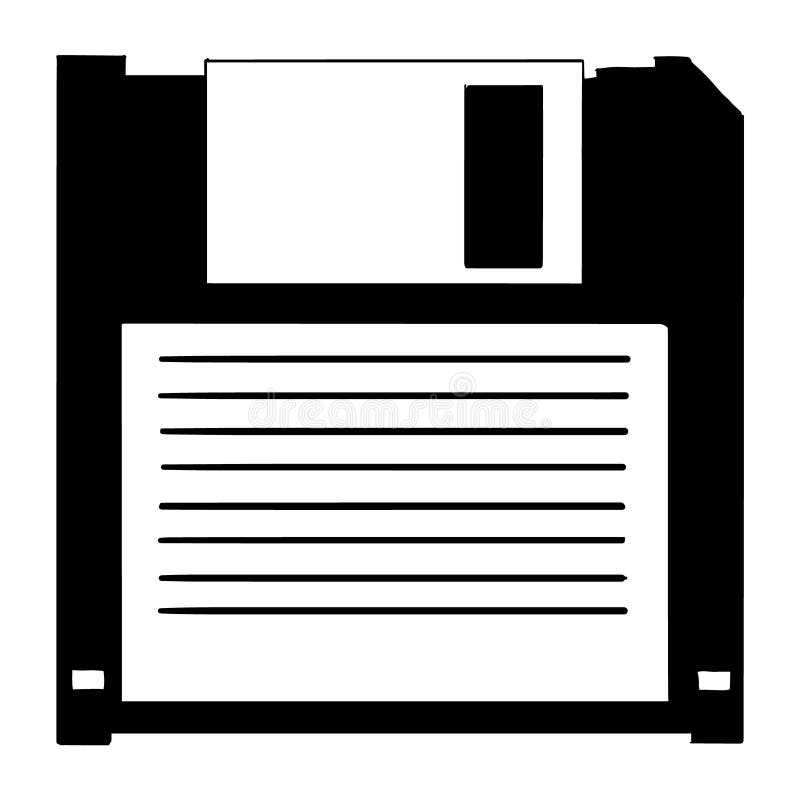 3. 5 vector floppy disk for retro computer simple icon isolated on white background stock illustration