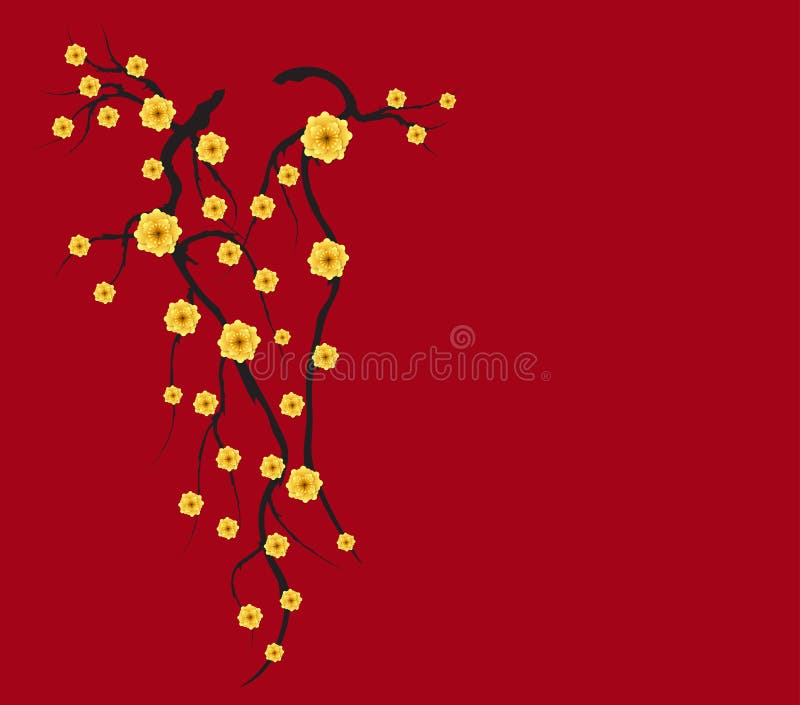 Vector a flor de cerejeira para o ano novo chinês e o festival meados de do outono ilustração stock Vector a flor de cerejeira para o ano novo chinês e o festival meados de do outono ilustração stock