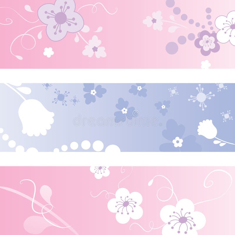 Vector floral Banner set