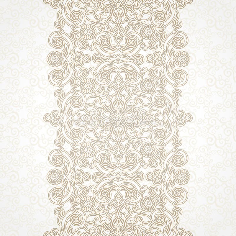 Vector Floral Seamless Border in Eastern Style. Stock Vector ...