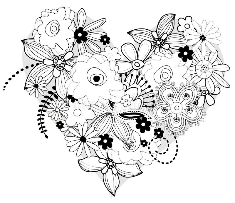 Vector floral heart stock vector. Illustration of celebration - 11460735