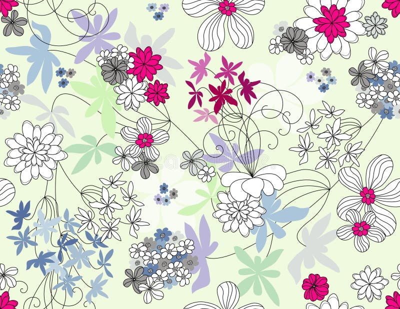 Vector floral seamless pattern