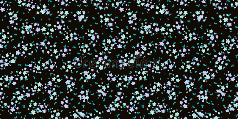 Vector floral seamless pattern. Elegant background with small flowers, leaves