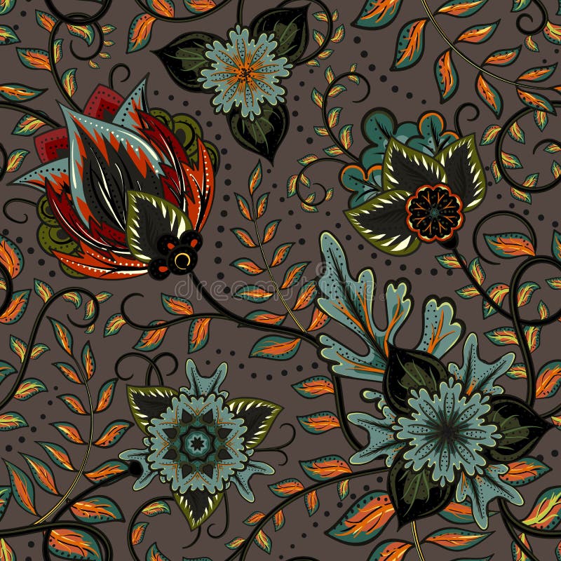 Vector floral seamless pattern with fantasy flowers royalty free illustration Vector floral seamless pattern with fantasy flowers royalty free illustration
