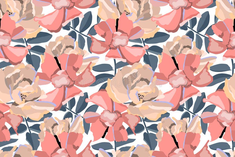 Vector Floral Seamless Pattern. Flower Background Stock Vector