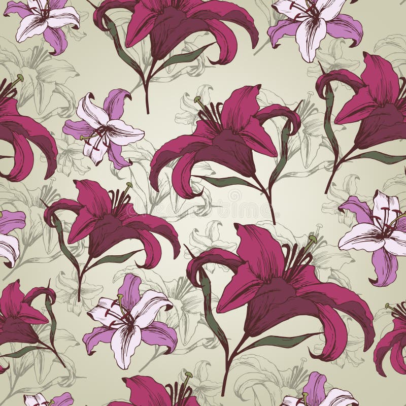 Pattern of the Lilies of the Valley Stock Vector Illustration of