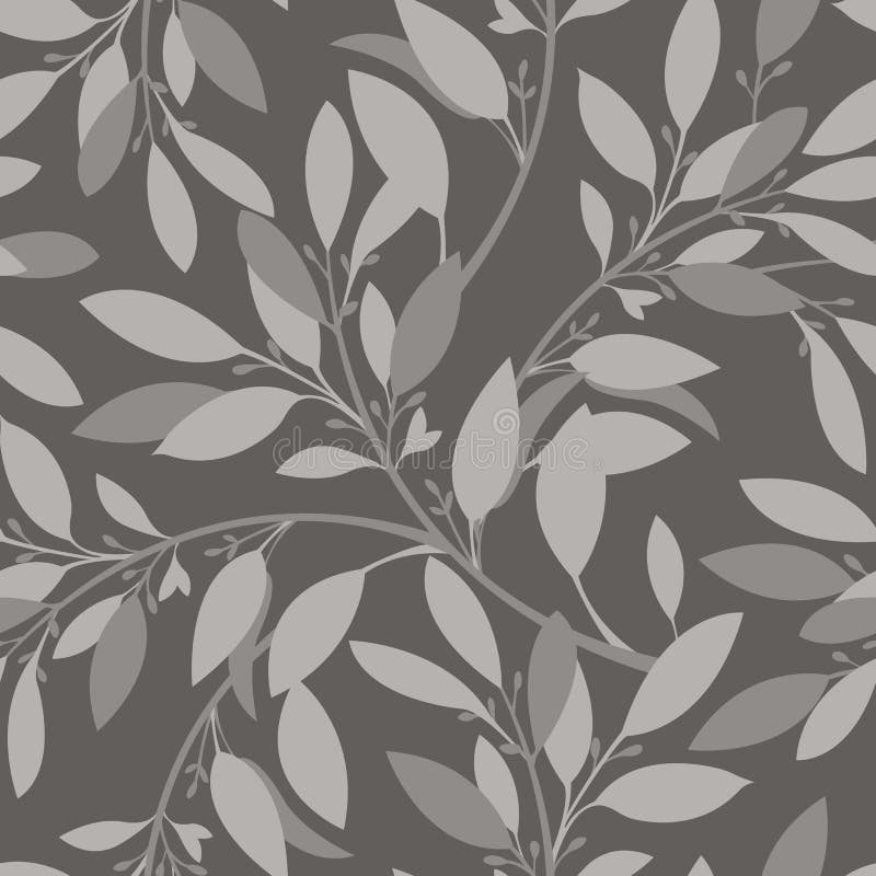 Vector Floral Seamless Pattern. Twigs and Light Coffee Colored Leaves ...