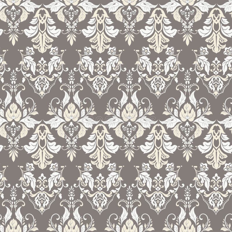 Vector Floral Wallpaper. Classic Baroque Floral Ornament. Seamless