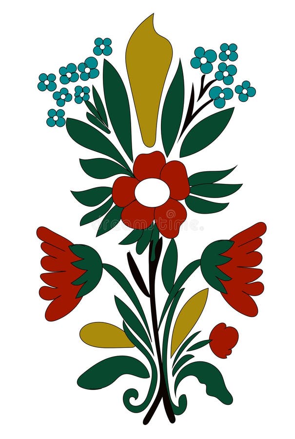 Vector Flower Bouquet Ornament Stock Vector Illustration of border