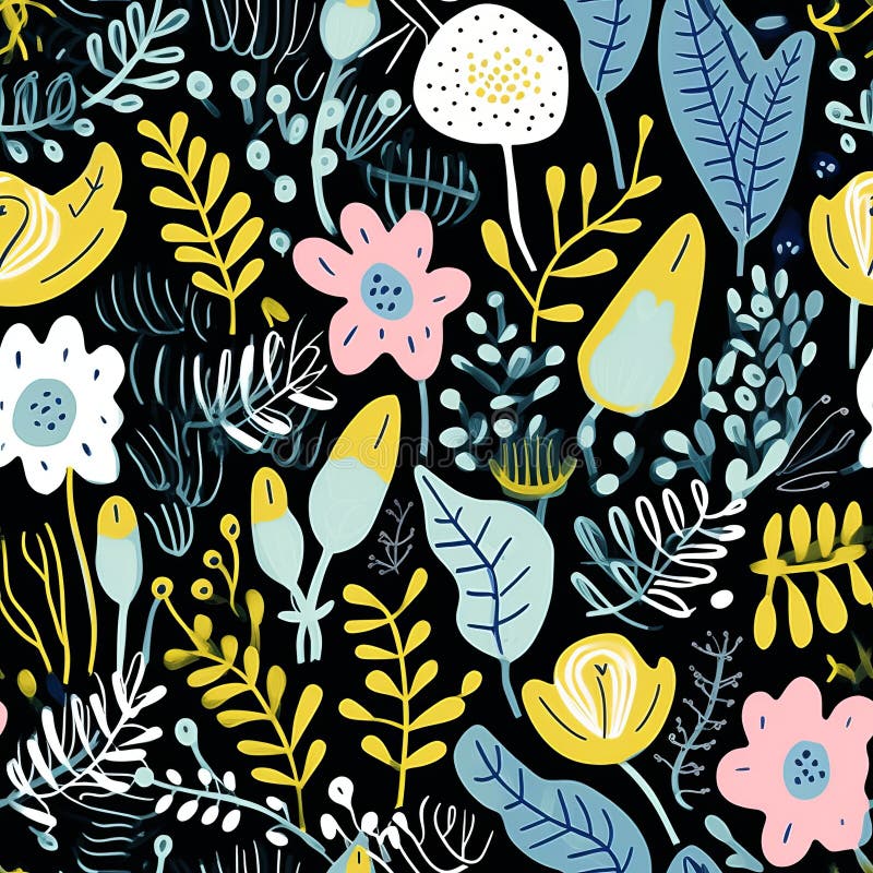 Model de floare vectorială. textură botanică fără sudură, ilustrare detaliată a florii. vector illustration