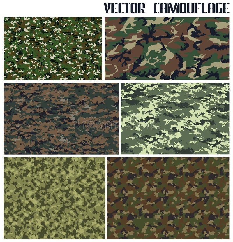 Vector forest camouflage set stock illustration