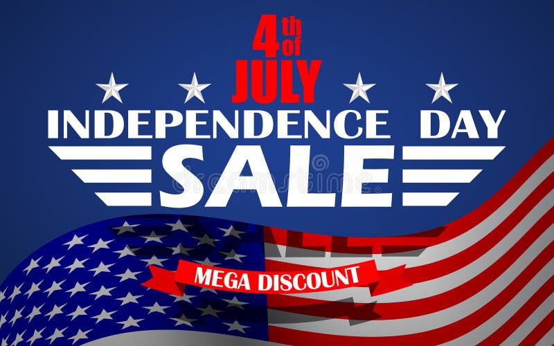 Vector Fourth of July USA Independence Day Sale Background. Design