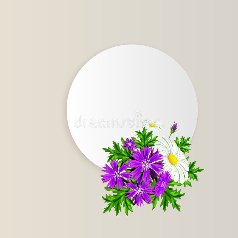 Vector frame with flowers stock vector. Illustration of banner - 103383784