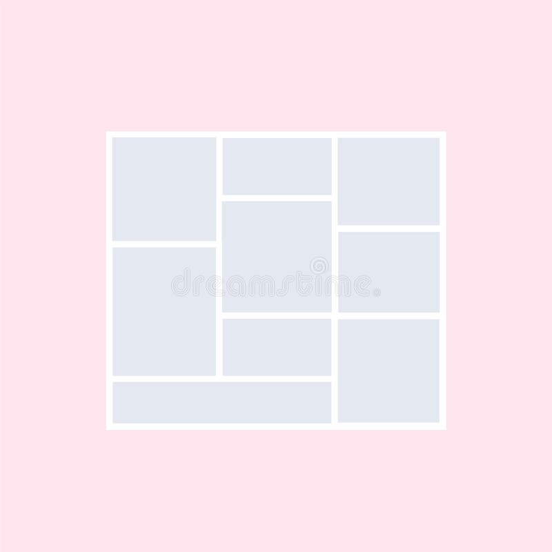 Square Vector Frame or Moodboard for Photos and Pictures, Photo Collage ...