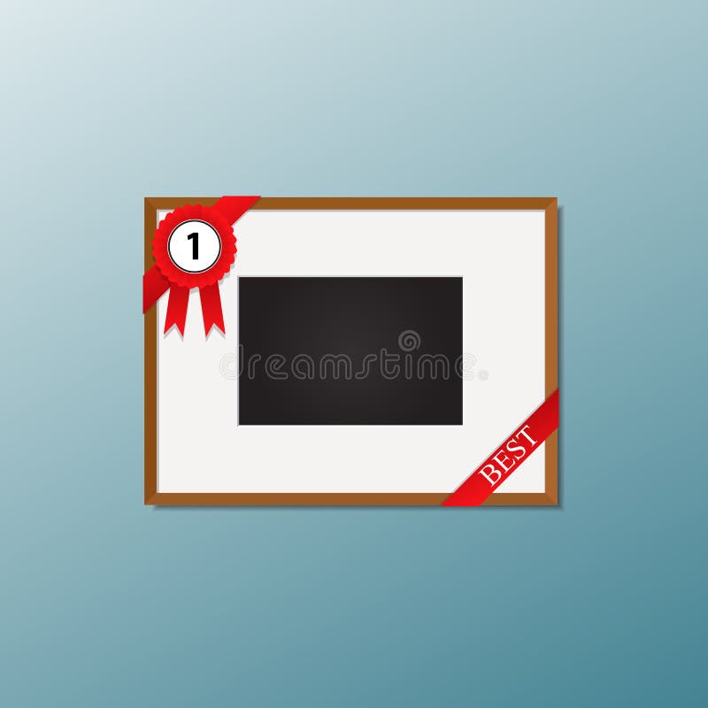 Winner Frame Label Banner Template. Win Congratulations Vintage Frame