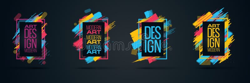 Vector frame for text Modern Art graphics for hipsters