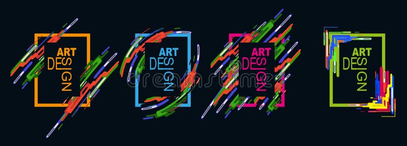 Vector frame for text Modern Art graphics