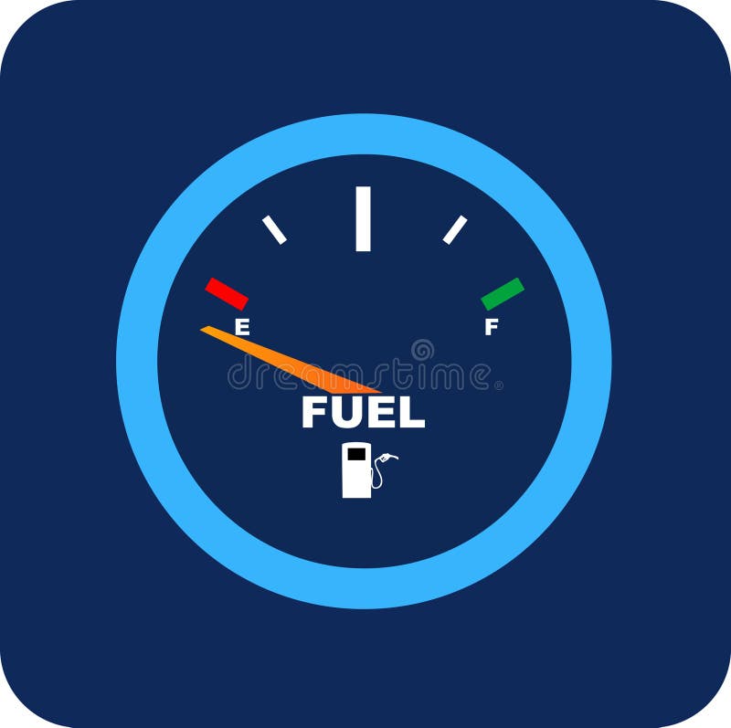 Vector image of a fuel gauge, shows empty. Vector image of a fuel gauge, shows empty.