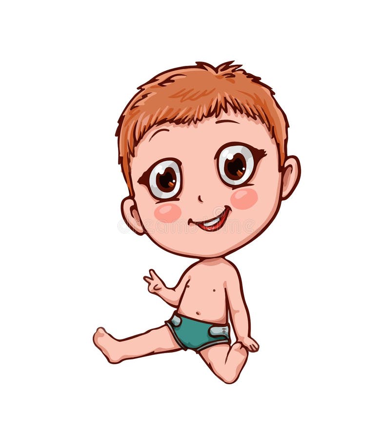 Vector Funny Kid in Anime Cartoon Style Isolated on White Stock Vector - Illustration of newborn, redhead: 142602914 Vector Funny Kid in Anime Cartoon Style Isolated on White Stock Vector - Illustration of newborn, redhead: 142602914