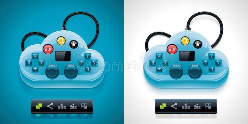 Vector gamerswolk die pictogram XXL gegevens verwerkt stock illustratie Vector gamerswolk die pictogram XXL gegevens verwerkt stock illustratie
