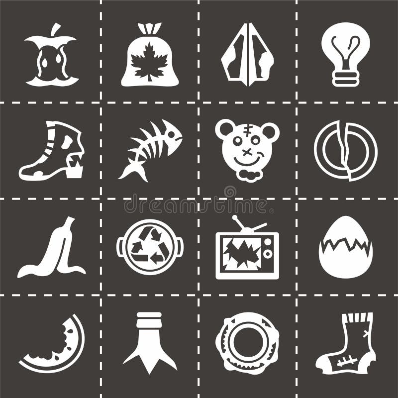 Vector Garbage icon set vector illustration