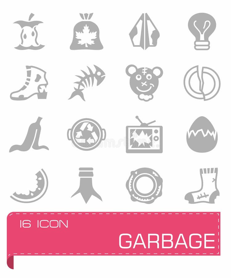 Vector Garbage icon set stock illustration
