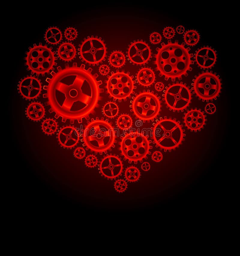 Vector Gear Heart Background Stock Vector Illustration of gear