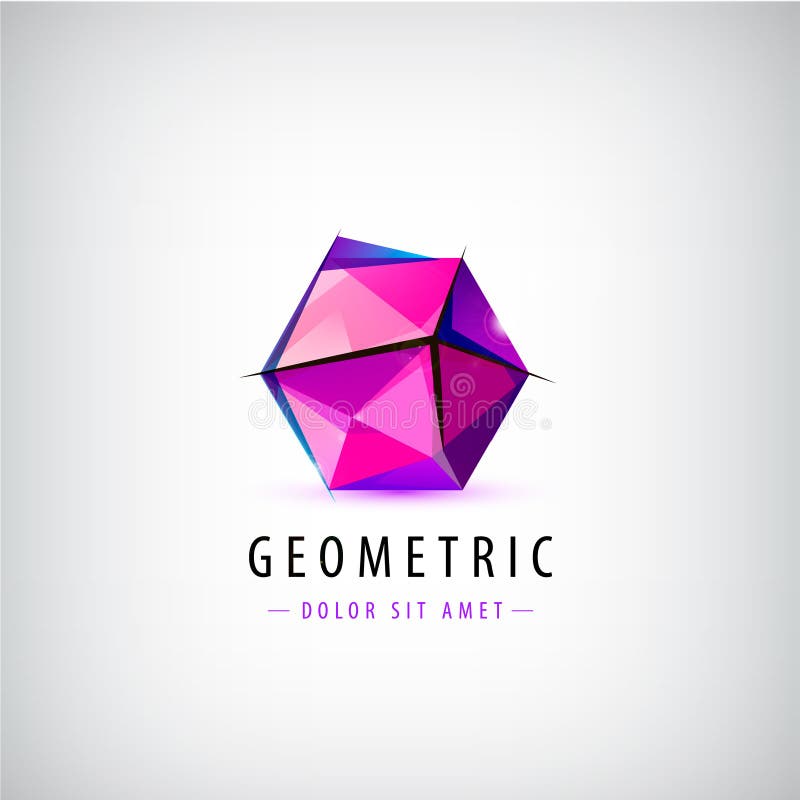 Vectorieel facet origami logo stock illustratie