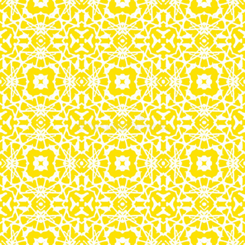 Vektorové geometrický vzor ve stylu art deco v jasně žluté a bílé.