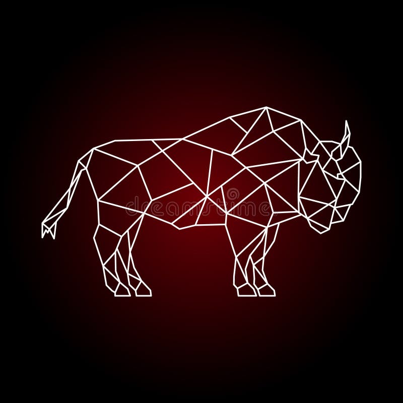 Geometric buffalo head stock vector. Illustration of nature - 69904964