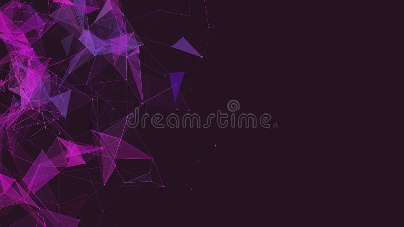 Vector geometric polygonal space. Colored connection structure of dots and lines. Triangular backdrop for presentation vector illustration