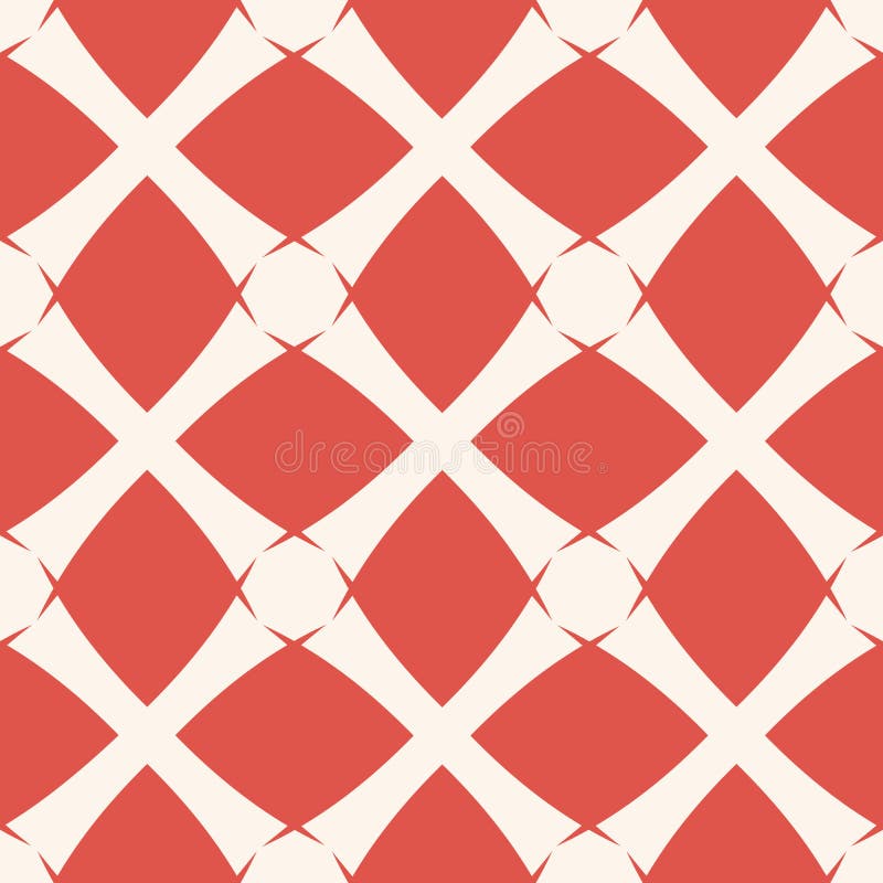 Vector geometric grid background. Abstract red and white seamless pattern