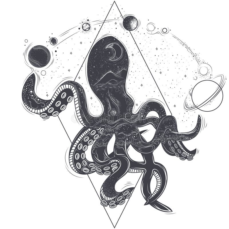 kraken tattoo drawing