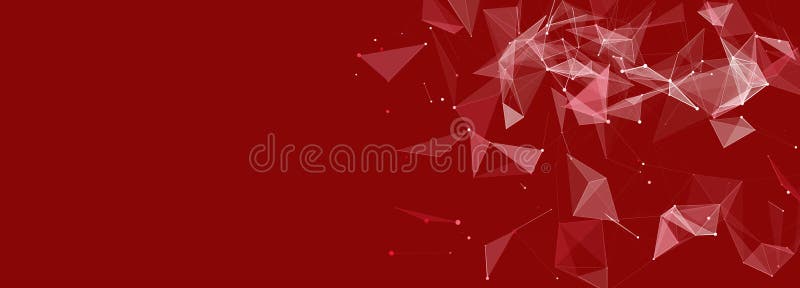 Vector geometric polygonal space. Colored connection structure of dots and lines. Triangular backdrop for presentation vector illustration