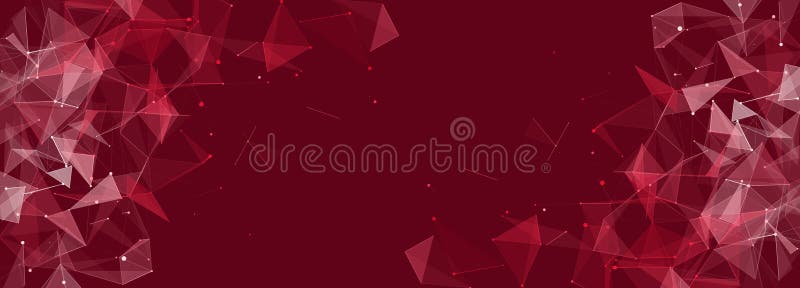 Vector geometric polygonal space. Colored connection structure of dots and lines. Triangular backdrop for presentation stock illustration