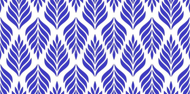 Vector geometric seamless pattern. Modern stylish floral background with leaves