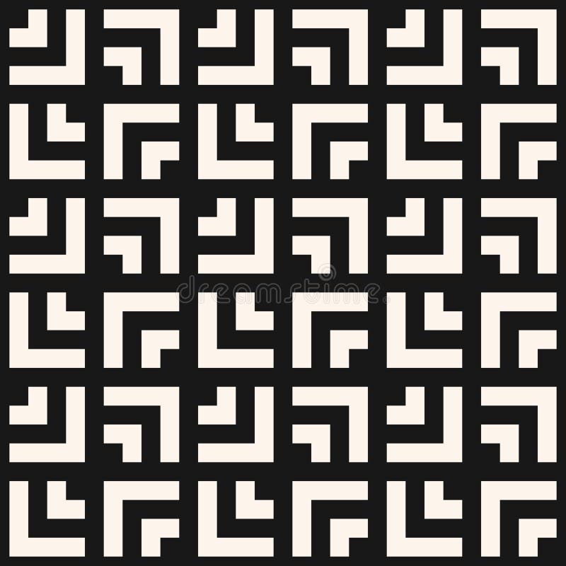 Vector Geometric Seamless Pattern with Squares, Grid. Black and White ...