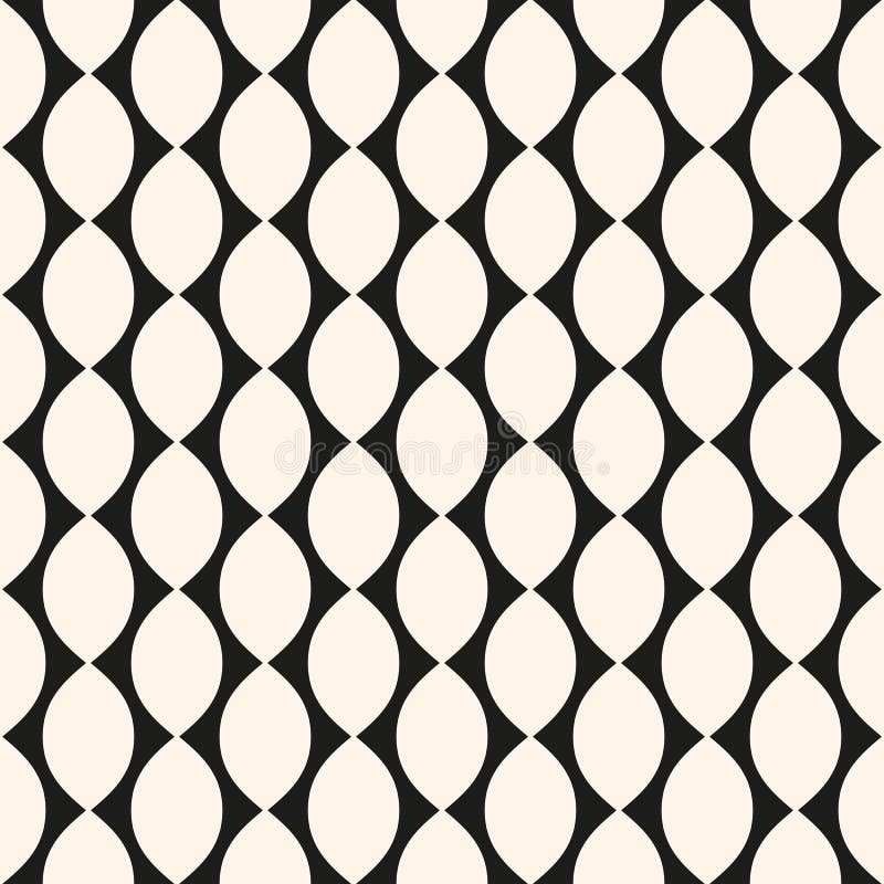Vector geometric seamless pattern with ovate shapes, curved lines, repeat tiles. Simple abstract monochrome background texture. Illustration of perforated surface, mesh. Design for decor, fabric. Vector geometric seamless pattern with ovate shapes, curved lines, repeat tiles. Simple abstract monochrome background texture. Illustration of perforated surface, mesh. Design for decor, fabric