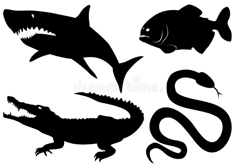 Vector gevaarlijke roofzuchtige dieren vector illustratie Vector gevaarlijke roofzuchtige dieren vector illustratie